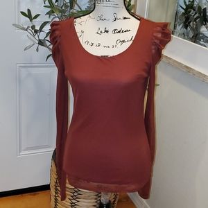 Vivienne Tam burgandy top size M